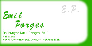 emil porges business card